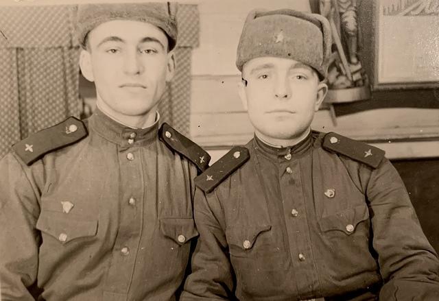 1956 Zinovy Shoikhet (left) in Teikovo, USSR (front)
