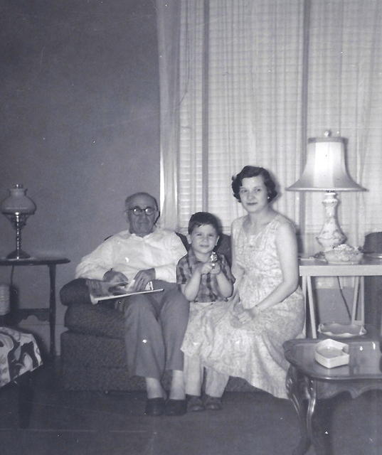 Abe Cohn, Lesley Les Levin, Bertie Cohn Levin. 1956