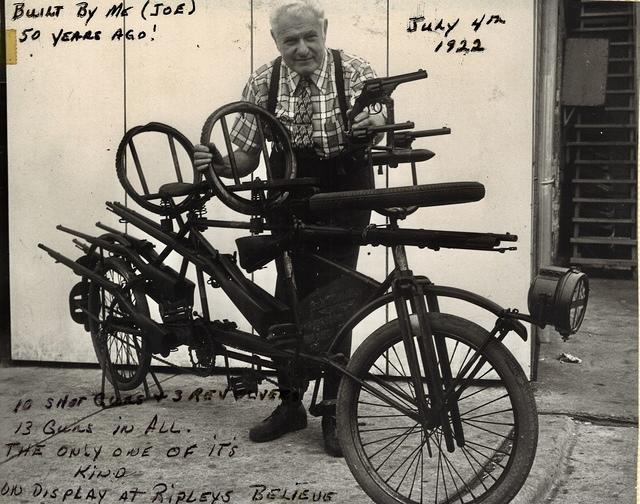 Joe Steinlauf Gangster Gun Bike Bicycle from 1922 Featured at Ripley's Believe it or Not!