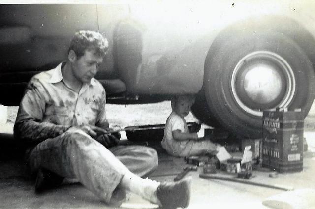 Morton Schuman with son Barry, Abt 1951