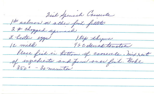 Fish Spinach Casserole