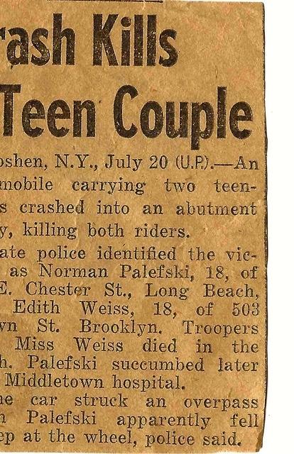 Rivka Edith Weiss and Norman Palefski.  See notes.