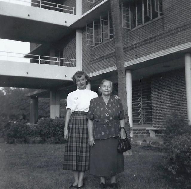 Anne Cohen Presser with her mother, Rose Slutsky Cohen visiting her at college
