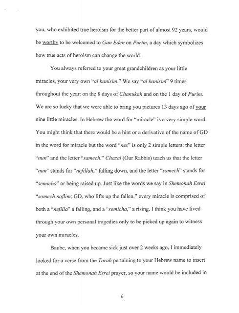 Hesped for Fannie Cohn Cohn, 6