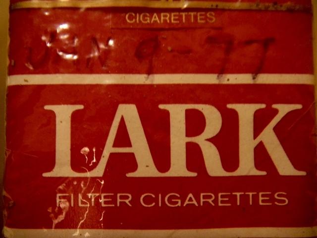 Maurice Steinlauf last pack of cigarettes, Lark 1977