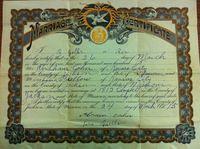 Abe and Libby Baellow Cohn Marriage Certificate / Kesuba, 1915