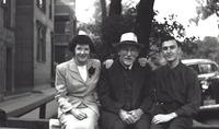 Frieda Fritzi Schuman Dougoll, Bernard Steinlauf (Shlomo Ber), Ellis Schuman at 1250 S. Karlov Ave, Chicago, 1951