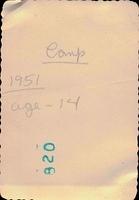 Rivka Edith Weiss, Camp 1951 (Age 14)