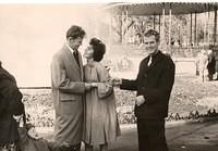 Wedding of Laura Komar and Roman Breitberg w friend/"best man", Nov 9, 1968