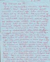 Needs translation.  Letter to Violet Silvern from one of the Bunzels
